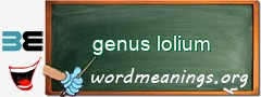 WordMeaning blackboard for genus lolium